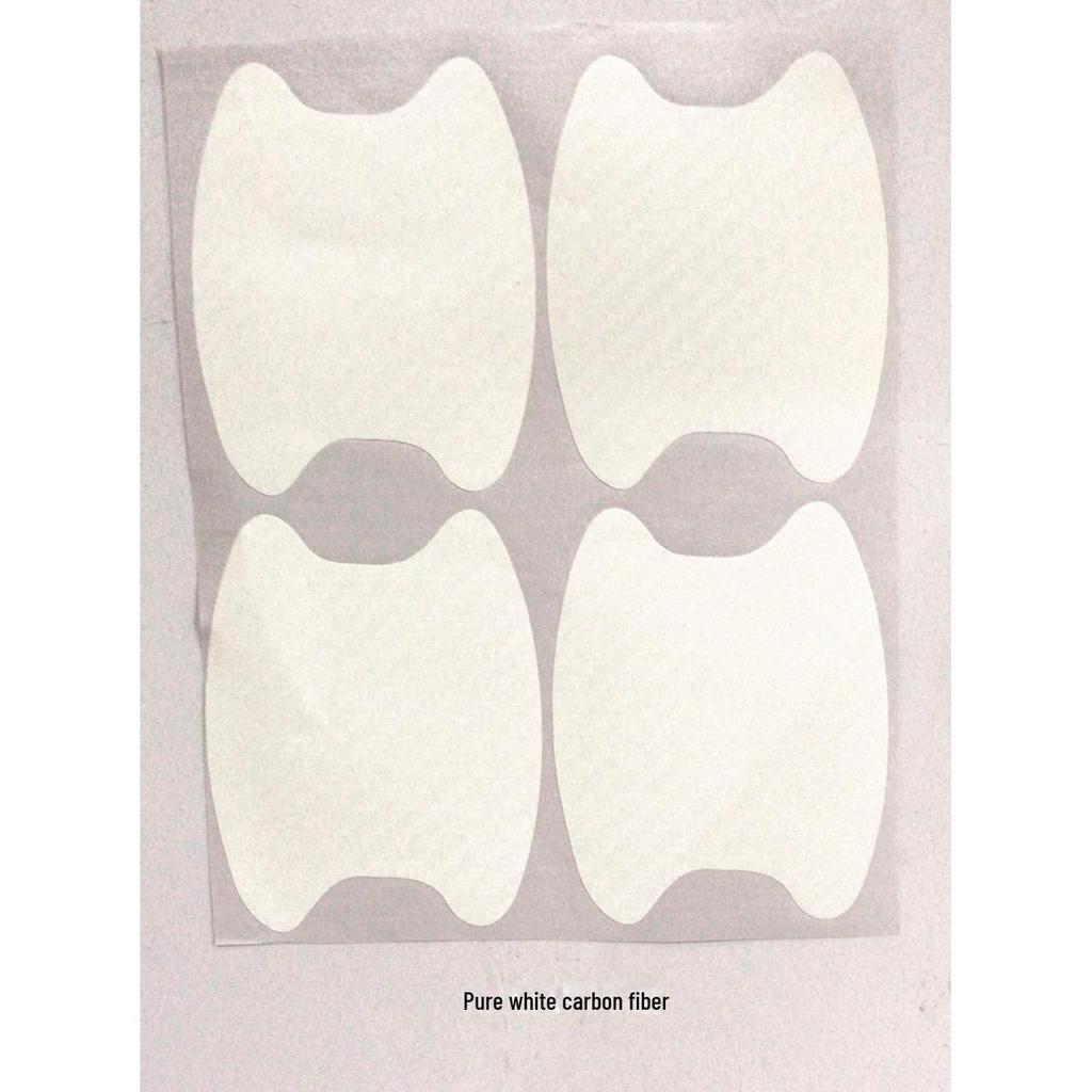 4 pegatinas de fibra de carbono para manija de puerta de coche, película protectora transfronteriza.