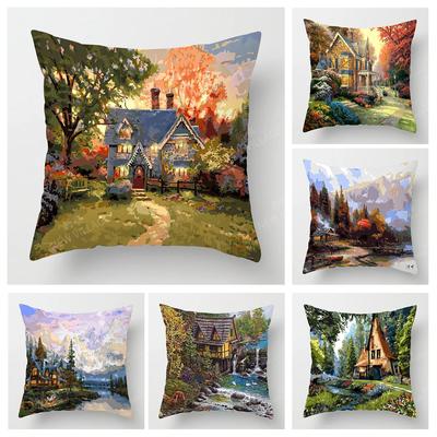 Home Living Room Decoration Cushion Covers Vintage Oil Painting Style Throw Pillow Cover45*45 Pillowcase 40x40cm 50x50 45x45