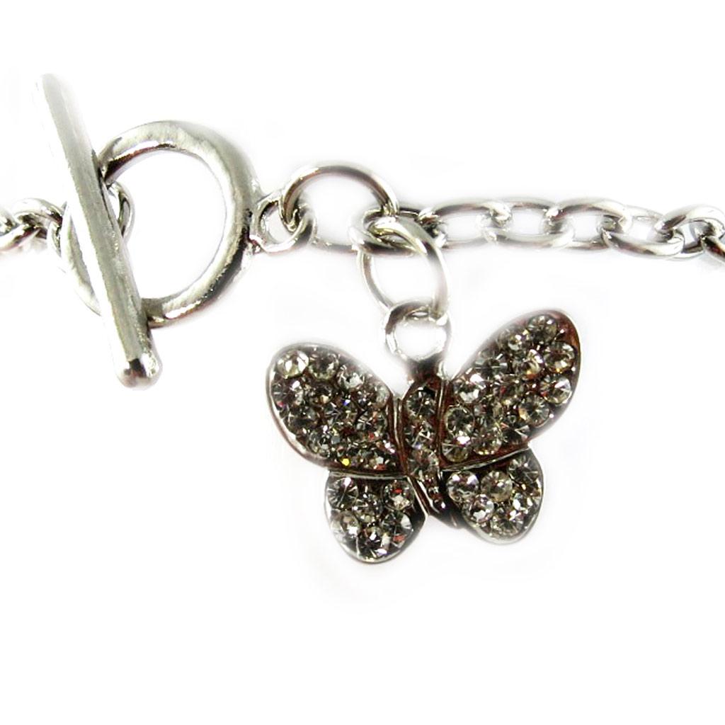 Les Trésors De Lily [F7997] - Silver 'Butterfly' Designer Bracelet