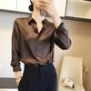 Long Sleeve Satin Versatile Shirt for Women Long Sleeve Satin All-Match Shirts