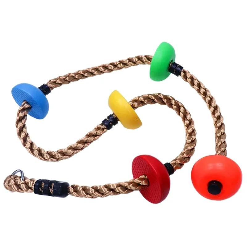 Kids Active Play Toys Climbing Rope with Swing Disc Plastic Outdoor/Indoor Playground Equipment & Fun Fitness Props for Kids