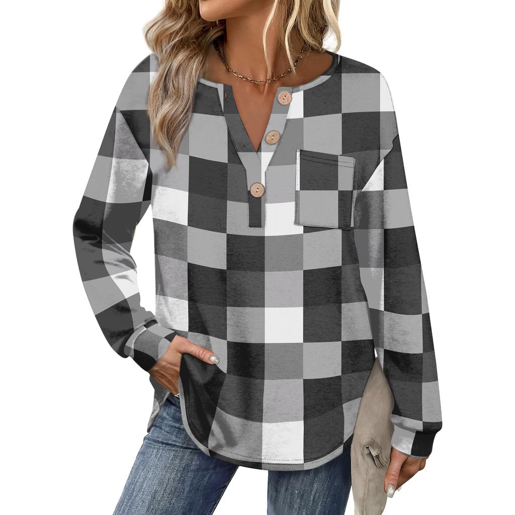 Women's Retro Printed Fashionable Long-sleeved Top