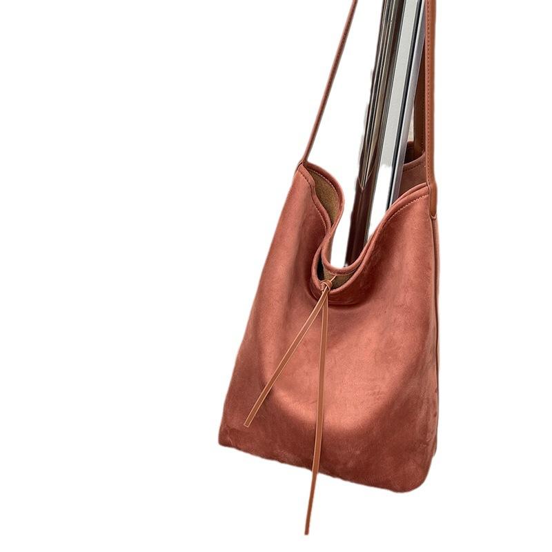 Bag Premium texture shoulder tote messenger bag light luxury leather women's bag large capacity cowhide bucket bag