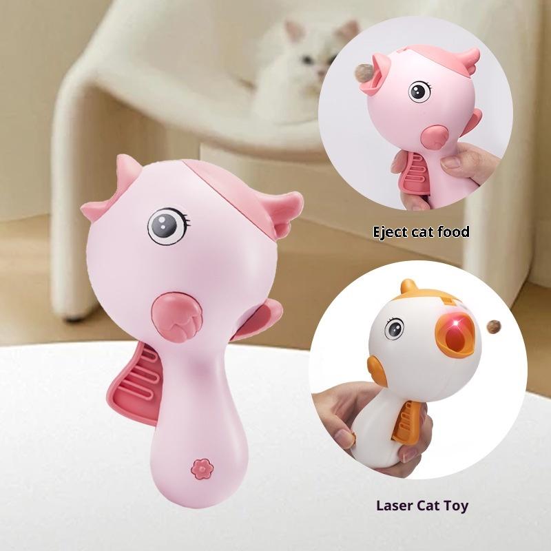 

Infrared Laser Cat Teasing Stick Food Dispenser Cat Toy Food Shooter Gun For Indoor Cats Cat Dog Exercise Pet Gun Feeding Toy розовый