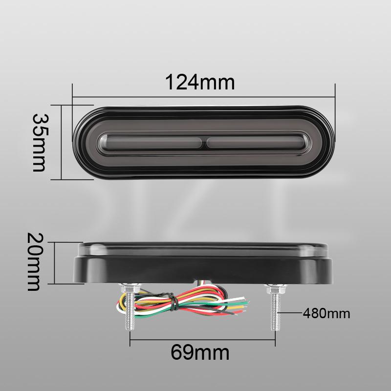 3 In 1 LED Tail Light 60led Sequential Dynamic Turn Signal Light DRL Brake Light 10V-72V For Car Truck Trailer Motorcycle ATV RV