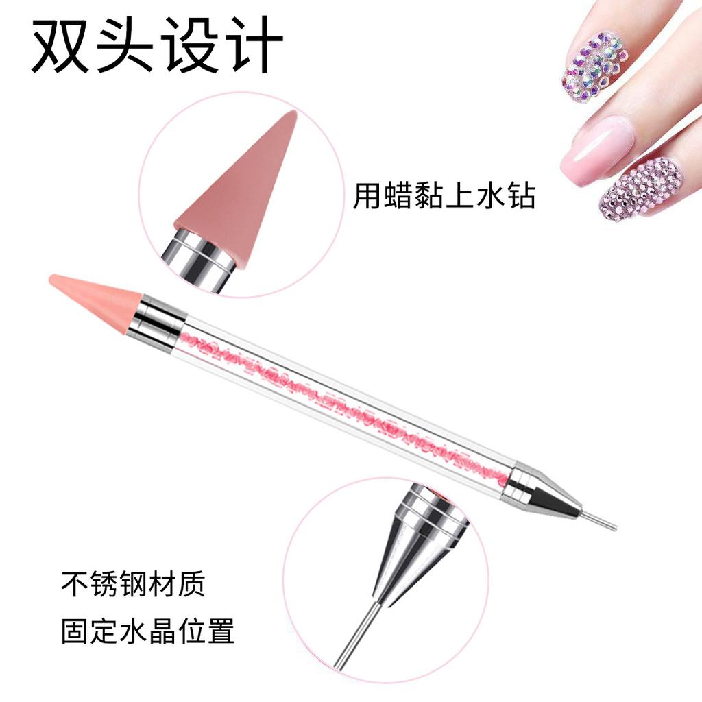 Amazon Nail Art Ab Rhinestone, Crystal Flat Bottom White Glass Diamond, Nail Art Dot Diamond Crayon Tweezers Set