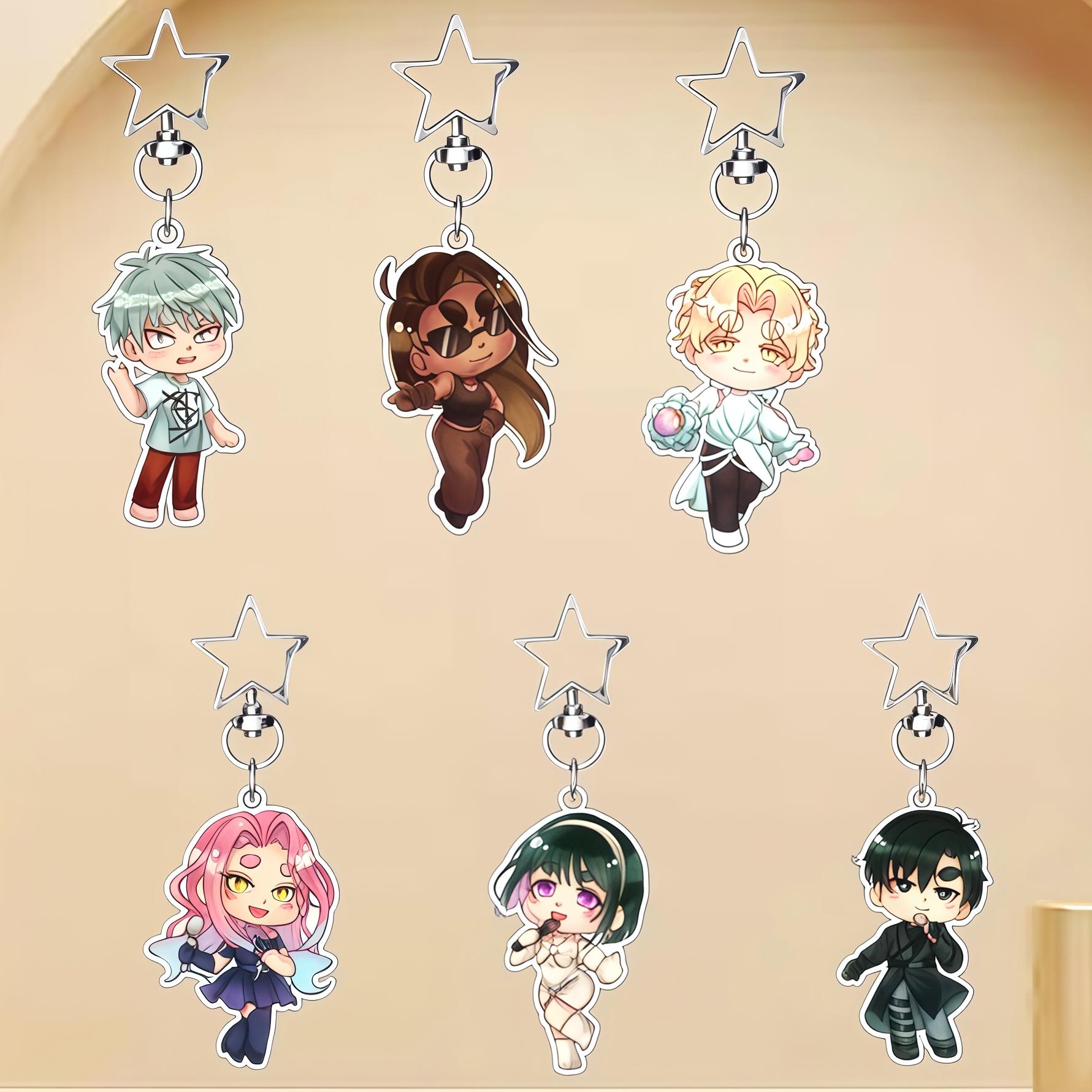 Chic Studio Unisex 6Cm Acrylic Keychain For Alien Stage Mizi Sua Till Ivan Keychain Character Pendant Decoration Collection Gift Toy