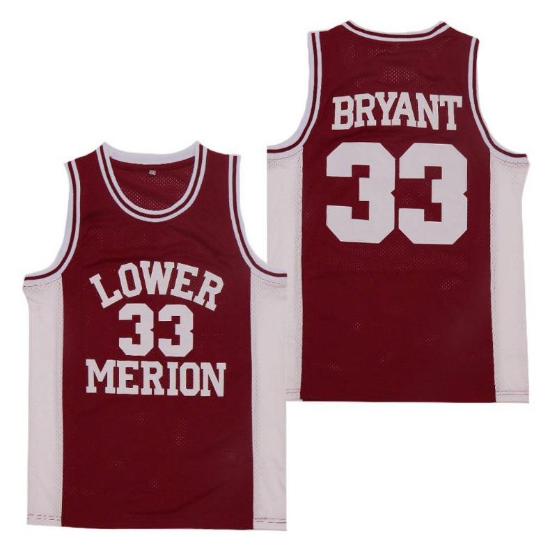 Basketball Jerseys High School Lower Merion 33 Bryant Jersey Sewing Embroidery Cheap High Quality Outdoor Sportswear Red