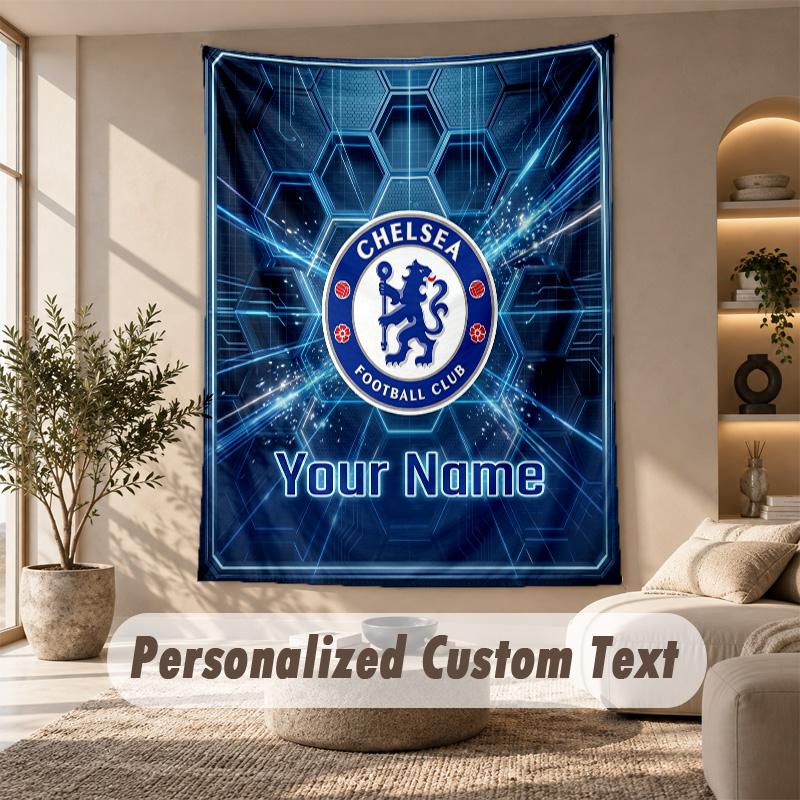 Tapestry Custom Name Text, Wall Hanging Tapestry Home Room DecorChelsea FC