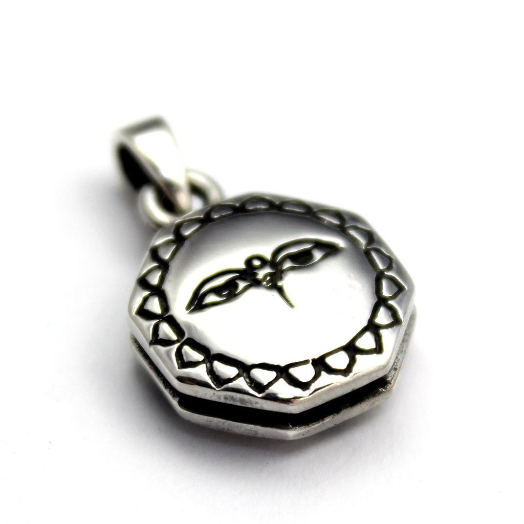 Tibetan Buddha Eye Katsuma Koma Buddha Pendant Pendant Top Silver 925 Amulet Good Luck