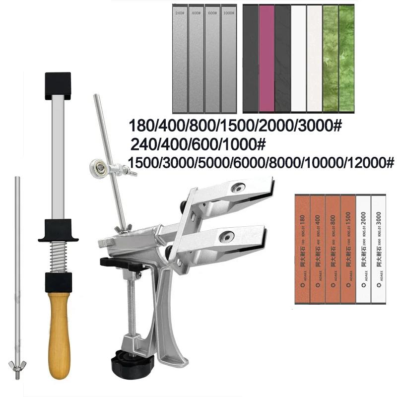 Affilacoltelli Professionale Lega di Alluminio Affilacoltelli ad Angolo Fisso Pietra Diamantata Pietra per Affilare Strumenti da Cucina Macchina Affilatrice Coltelli