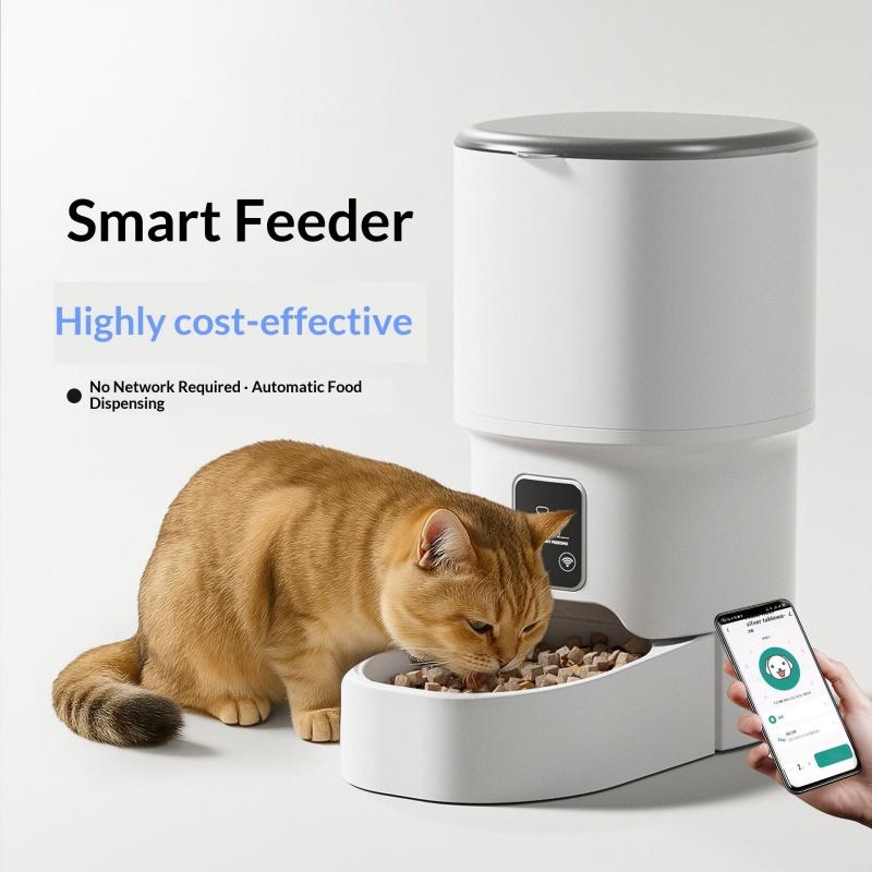 4L Smart Pet Feeder Automatic WiFi Enabled Intelligent Food Dispenser for Cats And Dogs with Button Control