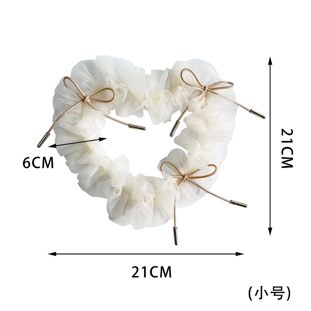 Irregular Mesh Pleated Lace Handmade Bow Heart-Shaped Decal Clothing Cloth Sticker Corsage