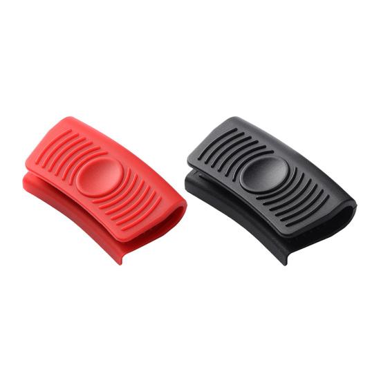 Pair Silicone Pot Handle Covers Heat Resistant Kitchen Pot Clip