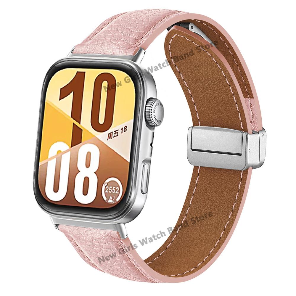 Skórzany Pasek do Huawe Watch Fit 4 Pro Bransoleta Correa Magnetyczne Zapięcie Opaska na Nadgarstek do Huawe Fit4 Fit3 Akcesoria Wymienny Pasek