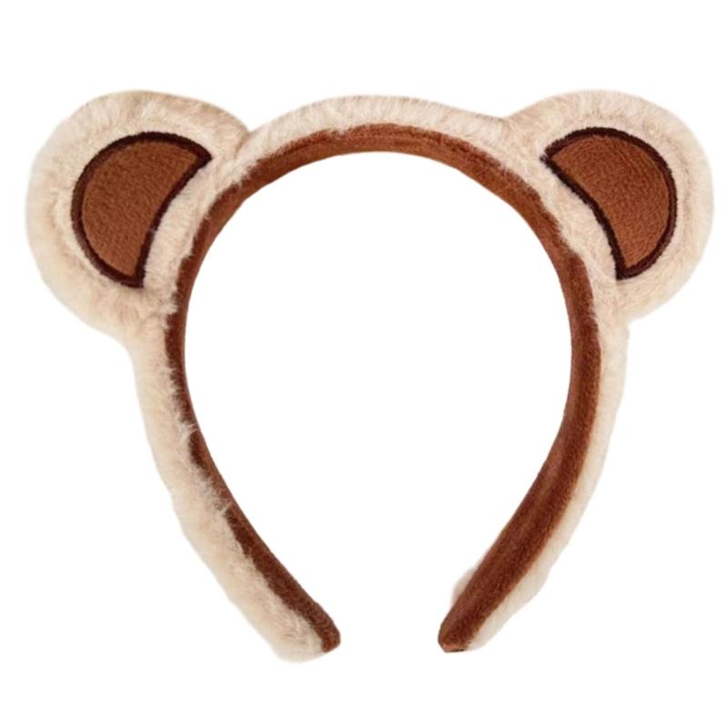 Soft Plush Bear Ear Headband Hair Band for Cosplay Costume Parties, Photo Booth Styling and Cute Stage Looks Daily