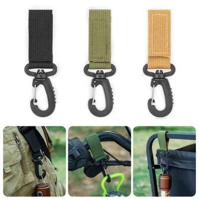 4Pcs Tactically Belt Hanging Carabiners Hook Nylon Webbing Buckle Strap Belt Clip Key Buckle for Outdoors Bag Backpack