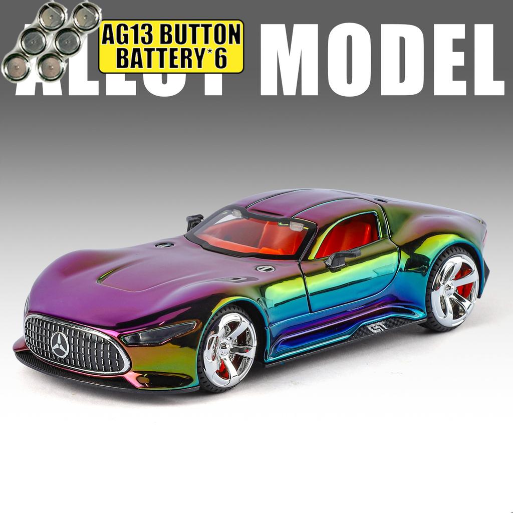 1/32 Benz VISION GT Super Concept Sportwagen Legierung Druckguss Modellauto Hohe Simulation Sammlerstück Kinderspielzeugauto Ton und Licht