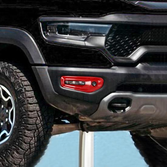 For Dodge Ram 1500 -2026 Red Front Fog Light Cover Fog Lamp Bezel Frame Trim