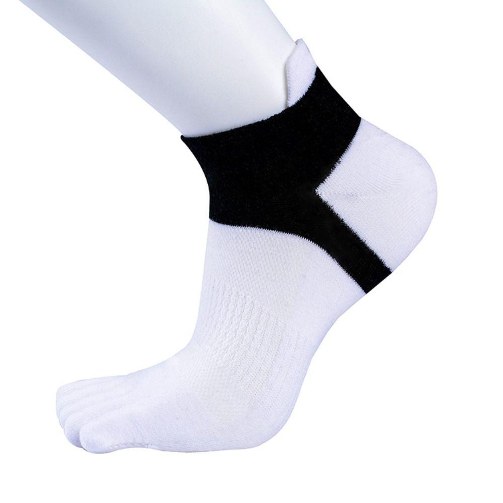 Patchwork Five Finger Sports Socks Cotton Running Hosiery Men's Five Toe Socks  Spring/Summer