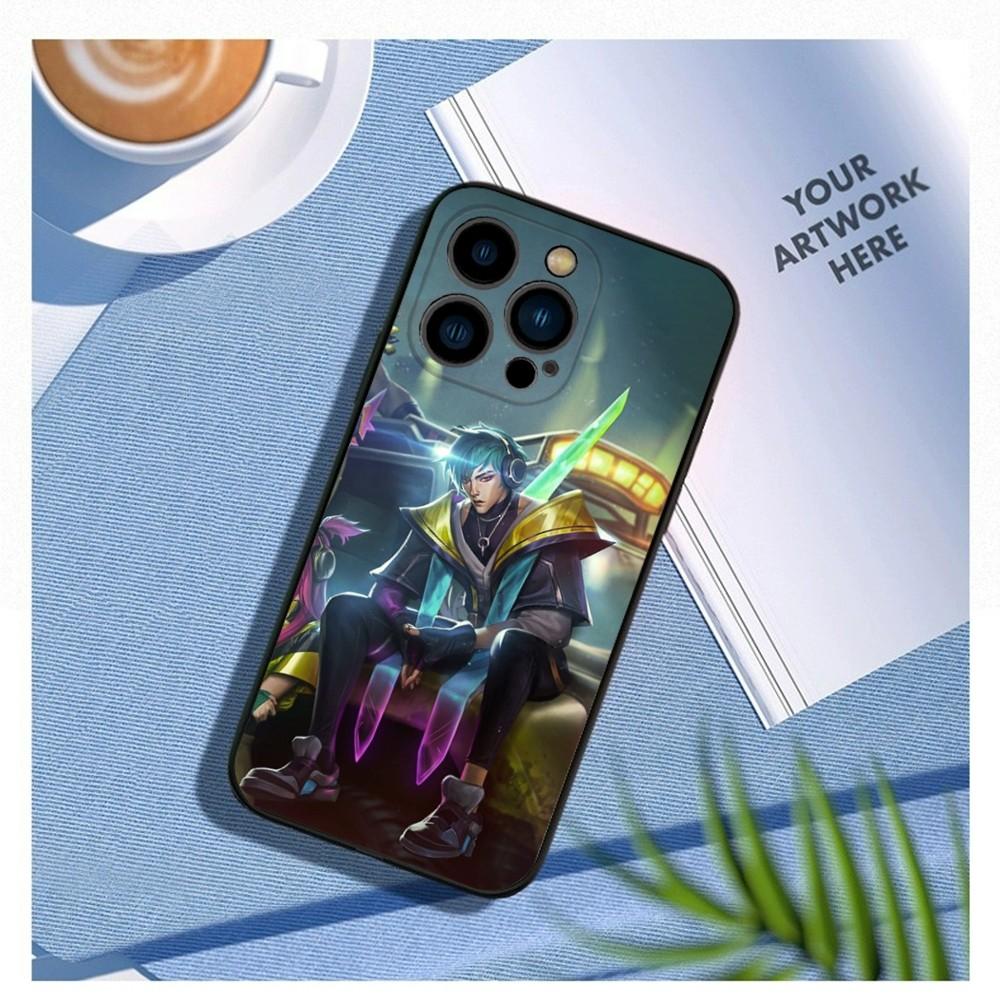 Game L-LOL Aphelios Phone Case For iPhone15,14,13,12 Mini 11 Pro XR,X,XS,MAX 7,8 Plus Silicone Cover Soft Black