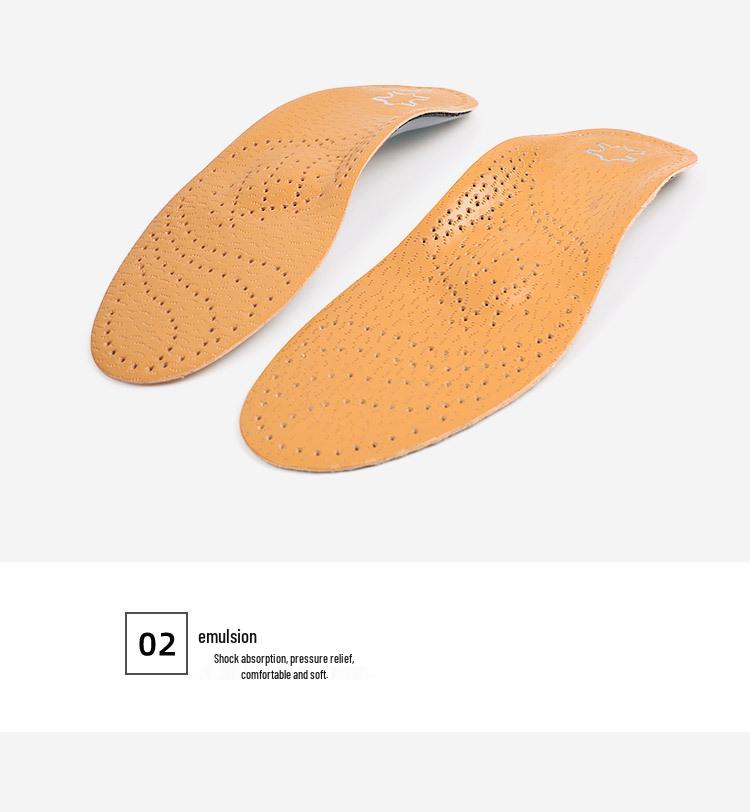 Unisex Leather Orthotic Insoles for Flat Feet: XO-Legs Support, Shock Absorbing, Breathable