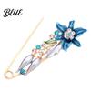 Flower Brooch Pin 3D Decor Scarf with Rhinestone Inlay Thick