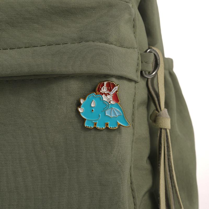 Cartoon Mice Dinosaurs Dogs Cats Animal Alloy Brooch Ornament Decoration Gift