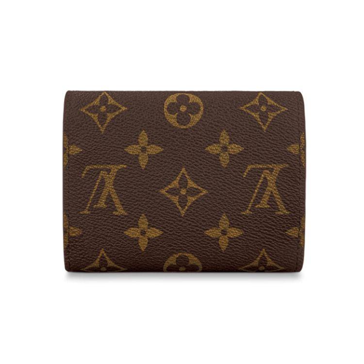 Louis Vuitton Victorine Logo Print Zapínanie na patent Victoria Potiahnuté plátno a kožená peňaženka Dámska peňaženka Fuchsiová M41938