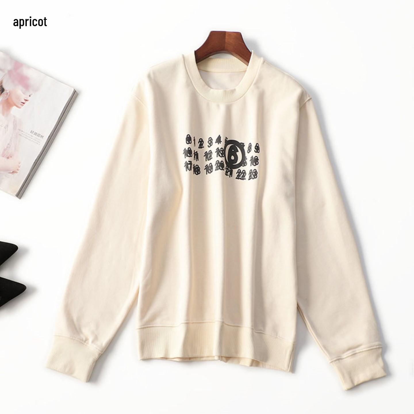 410485 Winter Mid-Length Long Sleeve Women s Sweatshirt Medium абрикосовый