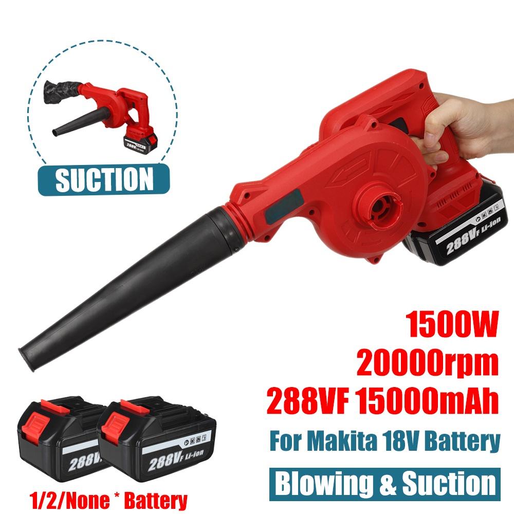 2-in-1 1500W Akku-Elektro-Laubbläser Blas-Saug-Laubbläser PC-Reinigung Staubabsauger für Makita 18V Akku