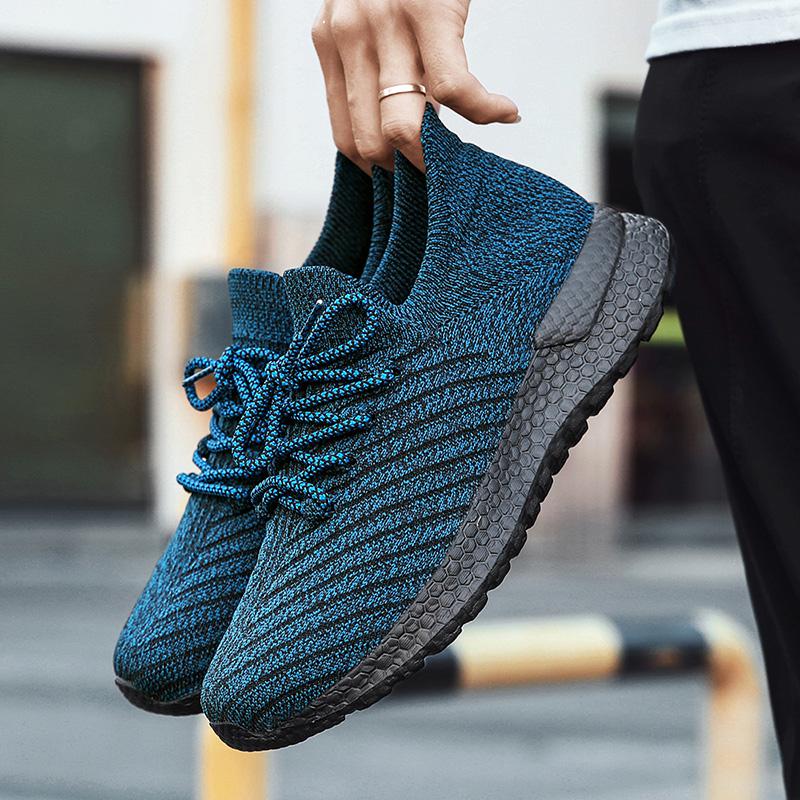 

модная Осень Высококачественная Мужская Спортивная Обувь Толстая Подошва Уличные Кроссовки Для Пешего Туризма На Шнуровке Мужские Кроссовки Для Бега Повседневная Спортивная Обувь для Мужчин 46 синий