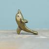 Brass Dolphin Figurine Vintage Handcrafted Rustic Finish Perfect For Aquarium Fish Tank Home Decor Collection