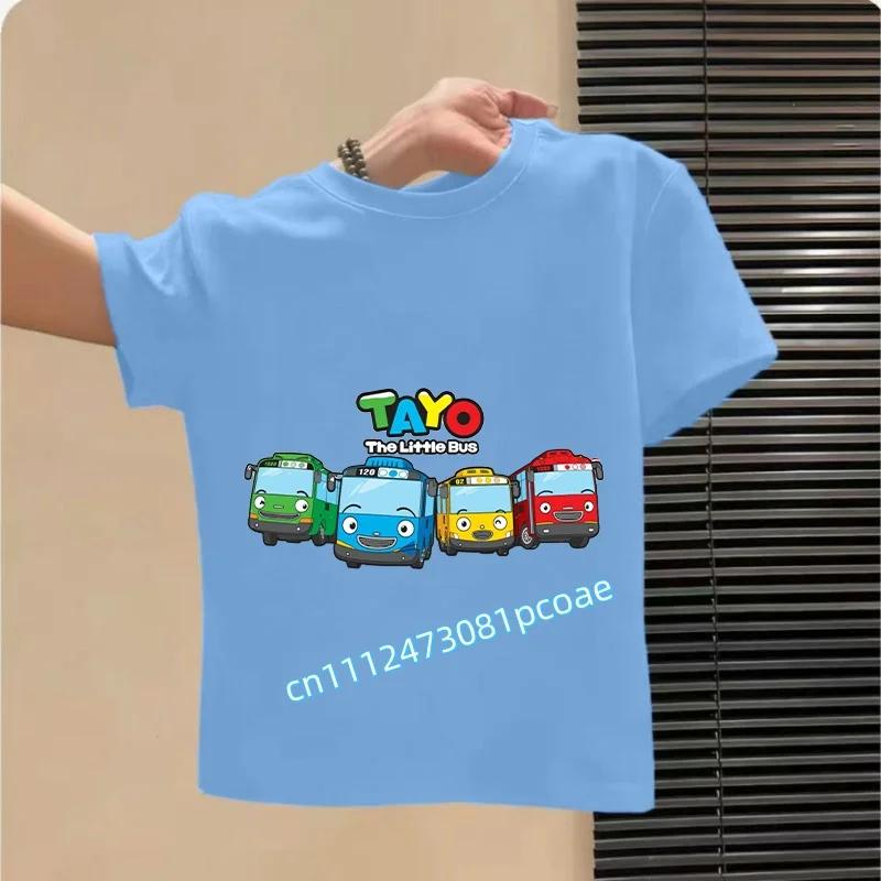 Hot Sale Tayo the Little Bus Cartoon Kids T-Shirts Girls Clothes Baby Boys T shirt Summer Short Sleeve Children Tops,ooo5837