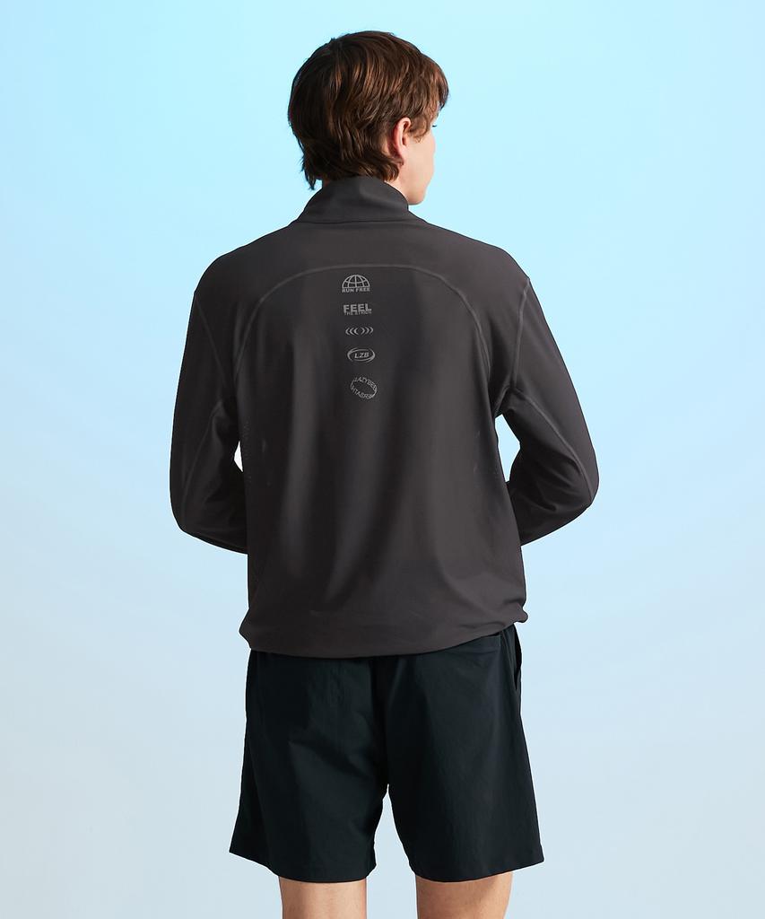 Leijibi [Set] Techflow Hydro Stand Neck Zip-Up Rash Guard + Swim Shorts Set M Charcoal