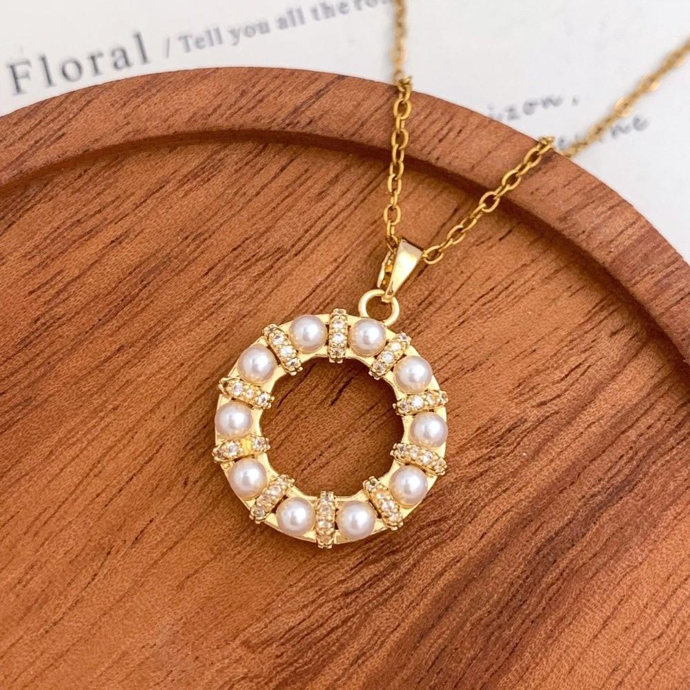 Pearl Ring Necklace for Women Clothing Accessories Sweater Chain Neck Chain  Valentine's Day gift