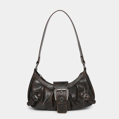 Spring Maillard Style Retro Style Small Bag Spicy Girl Y2K Wasteland Style Vintage Artificial Leather Shoulder Armpit Bag