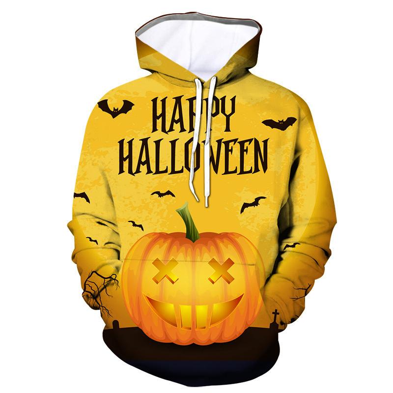 3D-gedruckte lustige Halloween-Hoodies für Herren Fledermaus-Kürbis-Grafik Pullover Lässige Kapuzen-Oversize-Tops Sweatshirts Lange Ärmel
