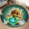 LovingDragon Runder Teppich, Teppich für Wohnzimmer Schlafzimmer Sofa Spielzimmer Dekoration, Rutschfeste Bodenmatte