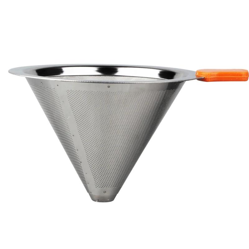 

Coffee Filter Stainless Steel Coffee Dripper Reusable Double Mesh Pour Over Coffee Filter Basket with Stand