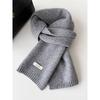 Korean Style New Versatile Solid Color Pure Wool Scarf for Women Autumn and Winter Warm Knitted Scarf Fashionable Versatile Scarf
