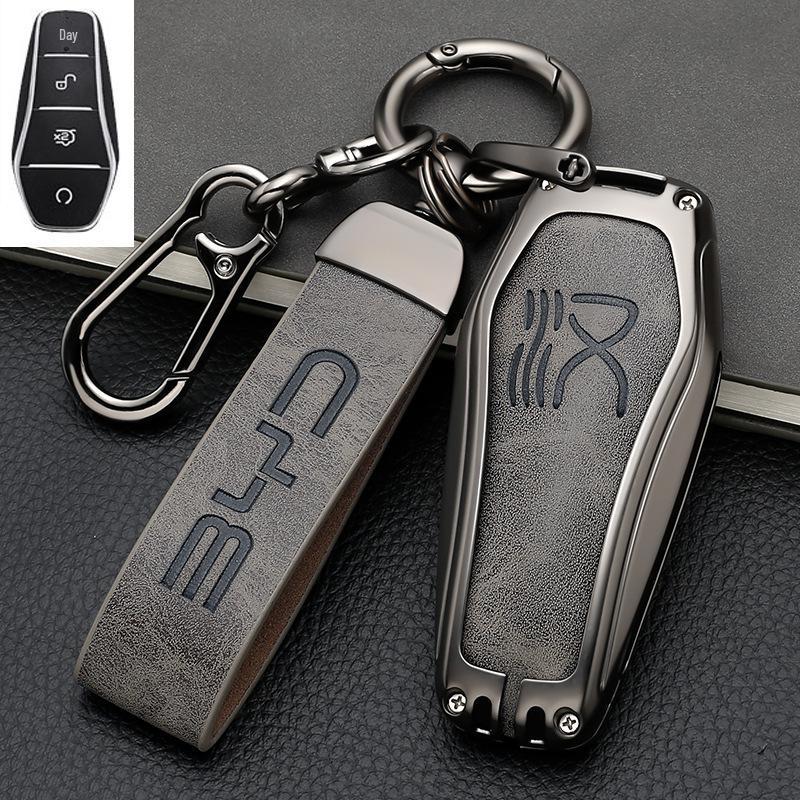 BYD Han Key Case for DMI 2022 Model - Men's EV Qianshan Cui Genesis Edition Key Shell with Buckle