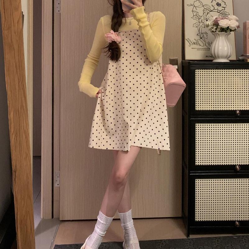 Extra velké bílé puntíkované tílkové šaty pro ženy Vrstvené šaty do A, Letní zakrývající břicho A-liniová sukně