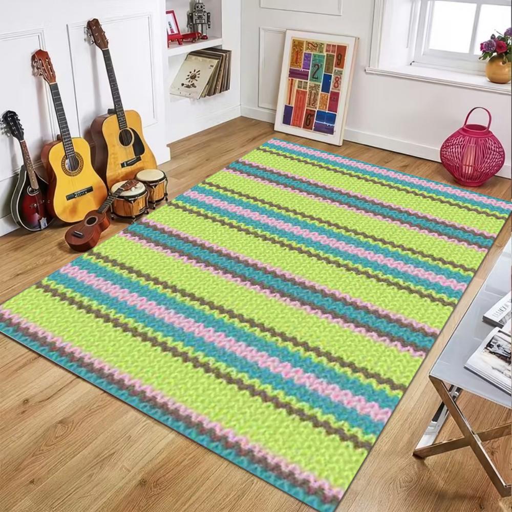 

Gradient Knit Leaf Pattern Area Rug Artistic Soft Non-Slip Floor Carpet for Stylish Home Decor Living Rooms 40x60cm