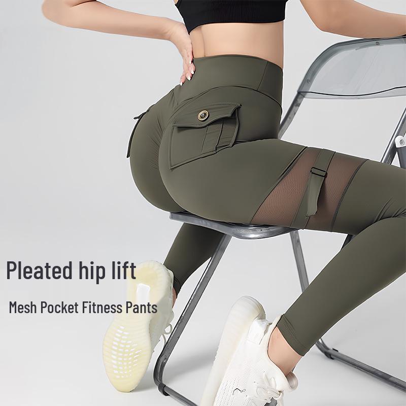 Women's High-Waisted Mesh Yoga Pants: Butt-Lifting, Sheer Patchwork, Running & Training Leggings