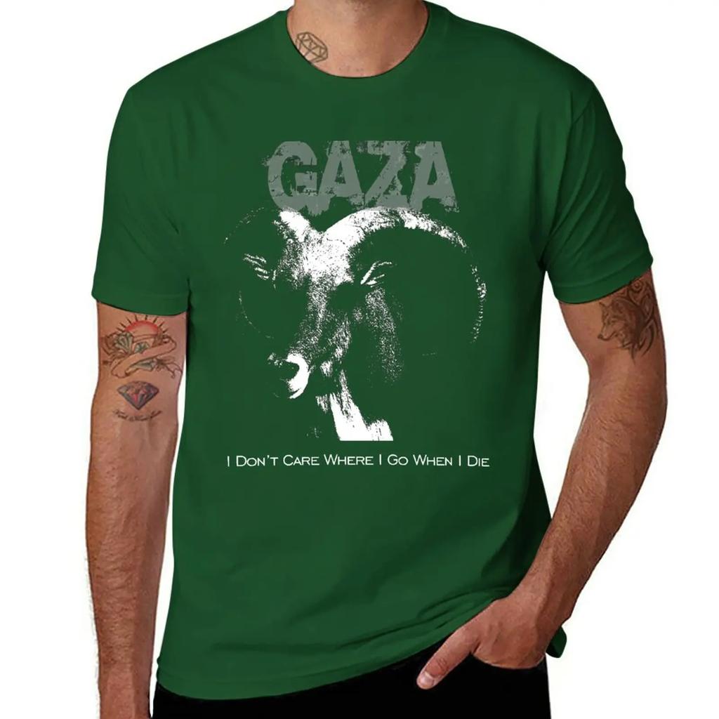 Gaza - I Don't Care Where I Go When I Die - Grindcore T-Shirt Sports Fans Plus Size Tops Vintage Clothes Mens Tall T Shirts