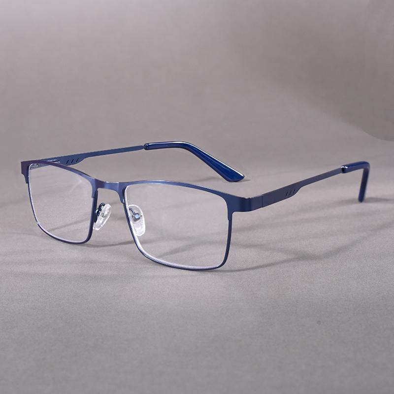 

Stainless Steel Men Business Reading Glasses Metal Full Frame Blue Light Blocking Presbyopia Eyeglasses+75+125+175+225+275+350 0.75