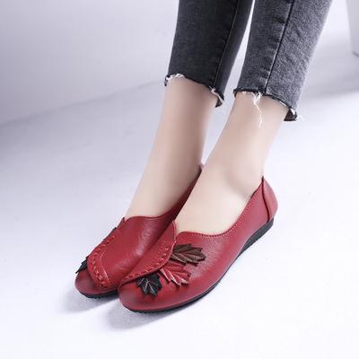 Módní dámské baleríny Slip on mokasíny Letní mokasíny Dámské boty z pravé kůže Červené ležérní dámské boty Zapatos De Mujer 459