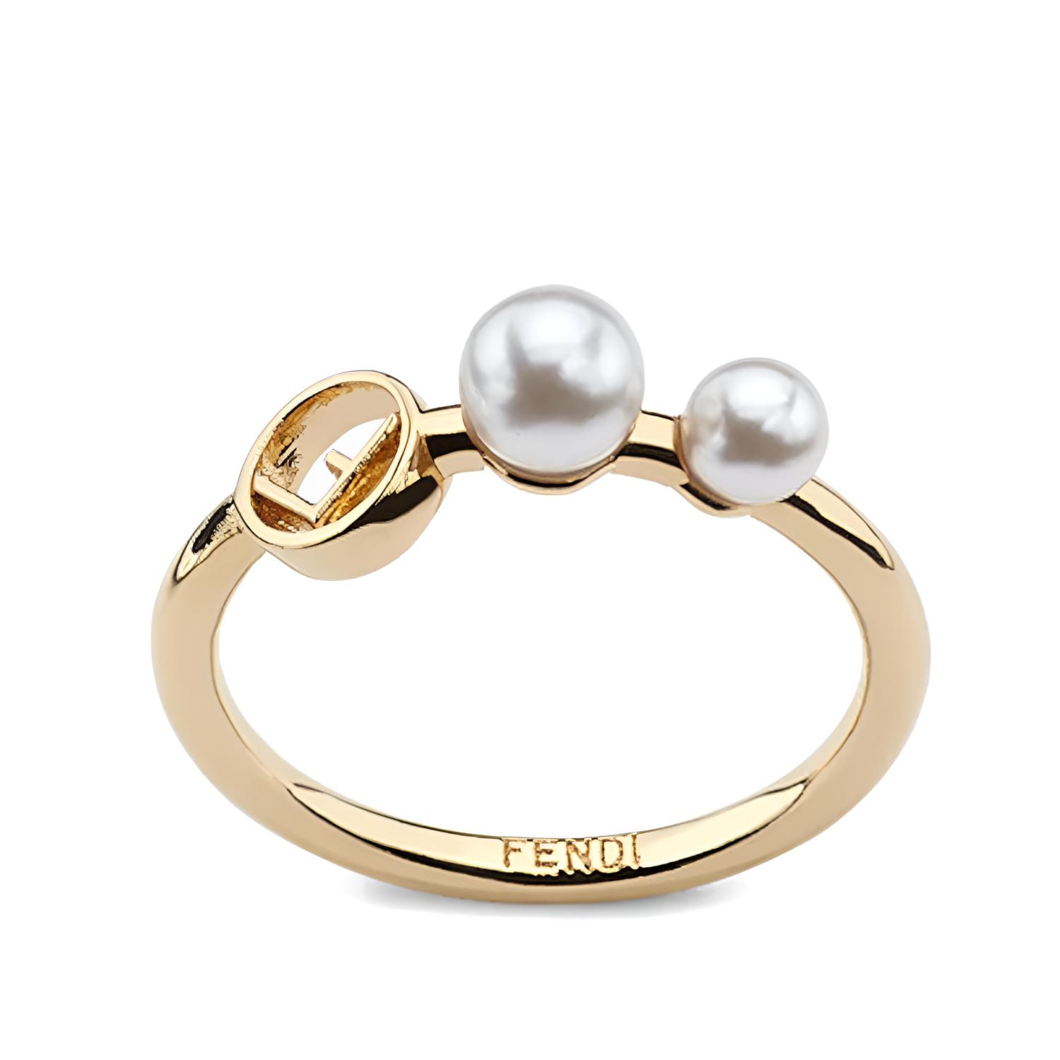 Fendi Letter Pattern Ring Women jewelry Gold 8AH436A44DF0A47 M