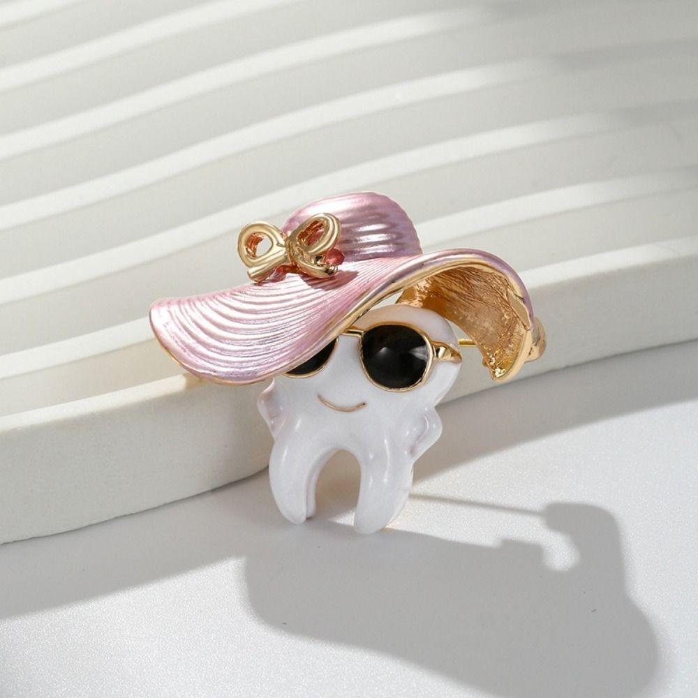 Cute Teeth Pin Badge Cartoon Teeth Breastpin Popular Decorative Pin  For Women Coat